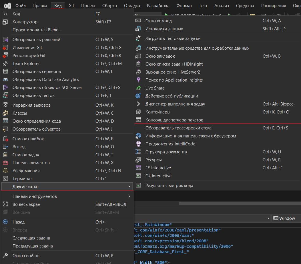 DataBase in .NET CORE